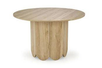 Stół okrągły do jadalni Puro 2 120 cm nowoczesny dąb naturalny na jednej nodze Intesi
