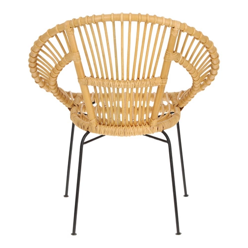 Fotel wypoczynkowy rattanowy Keko Atmosphera boho do salonu na metalowych nogach