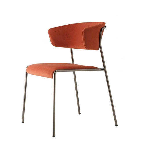 Fotel kubełkowy Lisa velvet welur pomarańczowy nowoczesny glamour do salonu z podłokietnikami