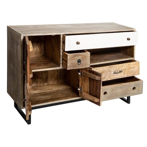 Komoda z szufladami Koval rustykalna drewniana multikolor do salonu 115 cm Atmosphera