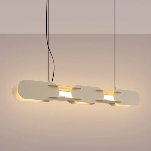 Lampa wisząca LED CHAIN 91 beżowa nowoczesna nad wyspę
