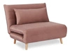 Sofa rozkładana jednoosobowa Arriba welurowa różowa do salonu nowoczesna z funkcją spania