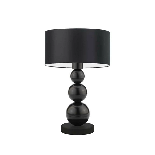 Lampka nocna HONOLULU czarna nowoczesna z abażurem do sypialni i salonu LYSNE 41 cm