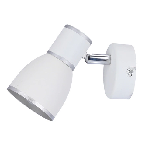 Kinkiet ścienny Fido biały i chrom regulowany metalowy nowoczesny do sypialni i salonu