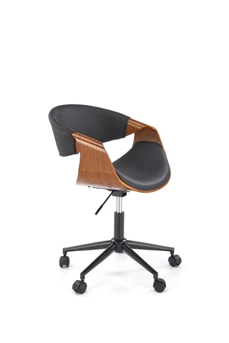 Fotel biurowy ergonomiczny Nadi czarny orzechowy obrotowy z podłokietnikami do biura