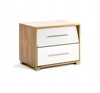 Szafka nocna Intesi Madera 54,4 cm dąb/biały z 2 szufladami i oświetleniem LED w stylu nowoczesnym