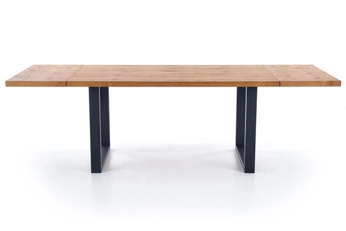 Stół rozkładany loftowy Intesi Loft do jadalni 160-250 cm dąb naturalny czarne nogi