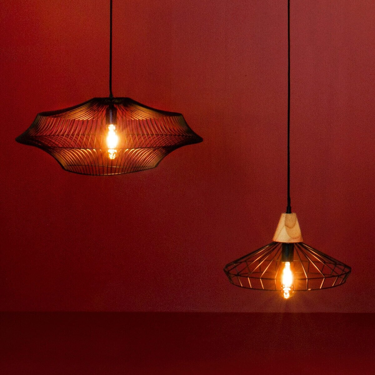 Lampa wisząca Ben czarna metalowa do salonu i kuchni nowoczesna średnica 38 cm Atmosphera