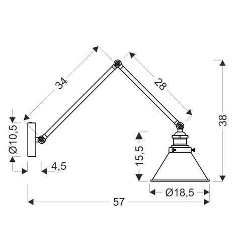 Kinkiet ścienny Fundo czarny złoty metalowy nowoczesny do salonu i sypialni CANDELLUX
