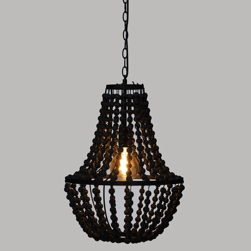 Lampa wisząca Goya czarna drewniana regulowana do salonu i jadalni Atmosphera 38,5 cm