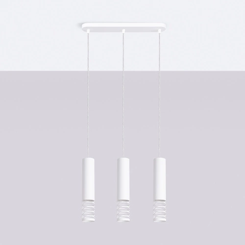 Nowoczesna lampa wisząca LAMI 3L biała metalowa do salonu i kuchni SOLLUX LIGHTING