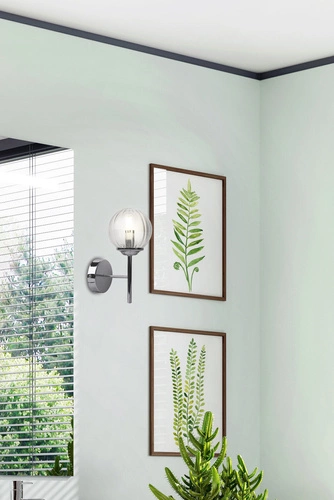 Kinkiet ścienny Best nowoczesny chrom glamour z transparentnym kloszem do sypialni CANDELLUX