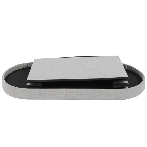 Ławka tapicerowana Olaf szara ze schowkiem składana do przedpokoju i sypialni Intesi