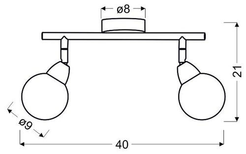 Lampa sufitowa Bolo listwa 2x6W LED smd główka okrągła 1e z przegubem klosz wymienny kd system