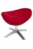 Podnóżek tapicerowany Jajo Soft inspirowany Egg czerwony obrotowy nowoczesny do salonu D2.DESIGN