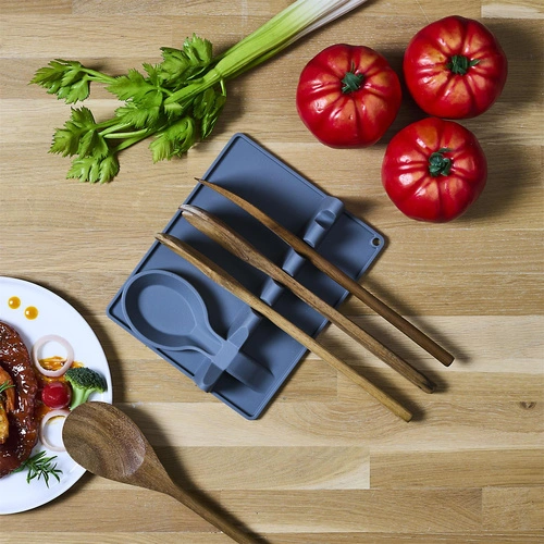 Uchwyt na przybory kuchenne silikonowy szary