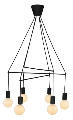 Lampa wisząca Alto czarna nowoczesna regulowana do salonu i sypialni nad wyspę