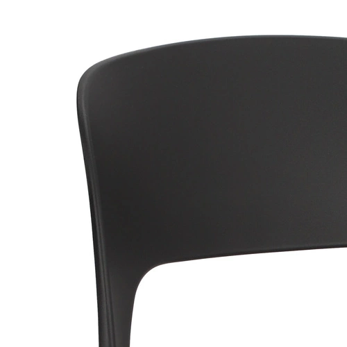 Krzesło do jadalni i ogrodu Flexi czarne z tworzywa sztaplowane nowoczesne Intesi