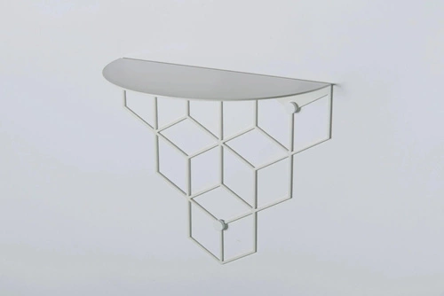 Półka ścienna Stiga biała metalowa owalna nowoczesna do salonu i kuchni POLYHEDRA