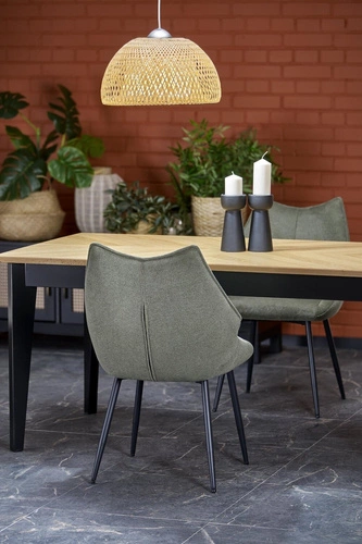 Stół rozkładany do jadalni Manavi 240 cm naturalny dąb czarne nogi nowoczesny Intesi