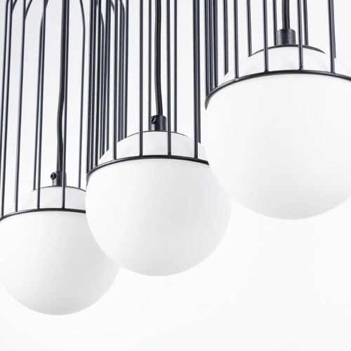 Lampa wisząca BRINA 3L czarna nowoczesna do salonu i jadalni potrójna nad stół