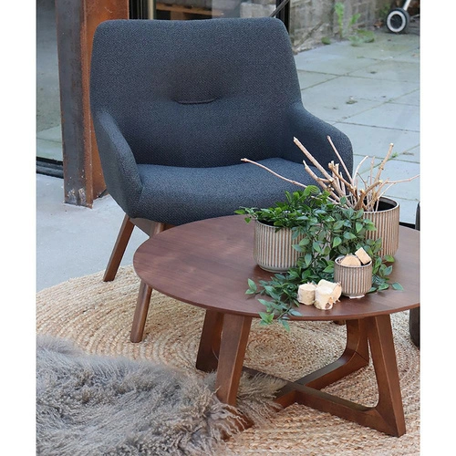 Dywan okrągły Bombay 150cm jutowy naturalny pleciony boho do salonu i sypialni Intesi