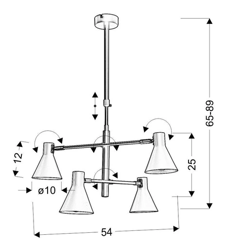 Lampa wisząca Less nowoczesna czarna regulowana do salonu i nad stół CANDELLUX