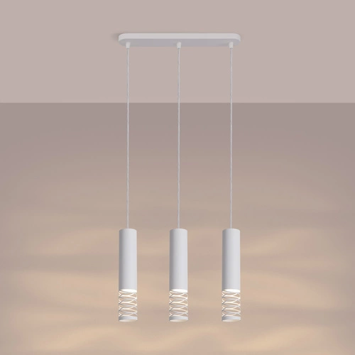 Nowoczesna lampa wisząca LAMI 3L biała metalowa do salonu i kuchni SOLLUX LIGHTING