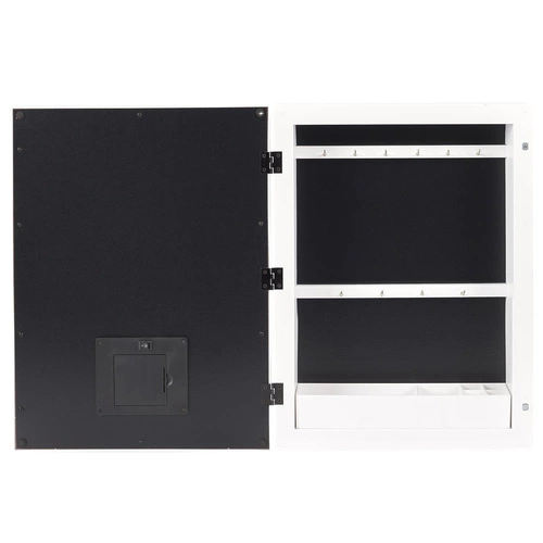 Szafka łazienkowa wisząca z lustrem LED Intesi biała nowoczesna 30 cm płytka