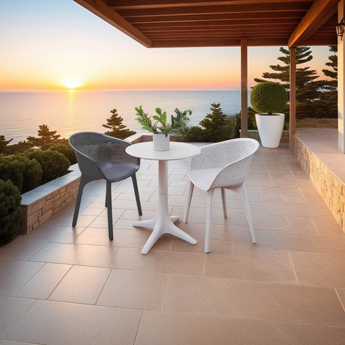 Zestaw 4 krzeseł Dacun białe