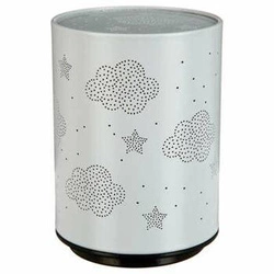 Lampka nocna LED projektor chmury Atmosphera srebrna do pokoju dziecka na baterie