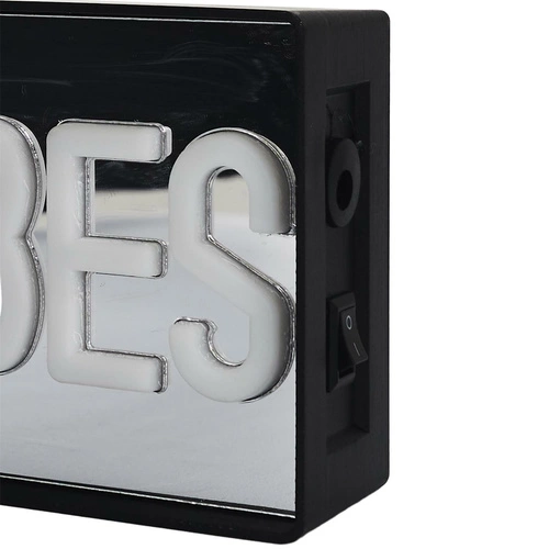 Nowoczesna lampka nocna LED neon Good Vibes Intesi czarno-biała do sypialni lub salonu