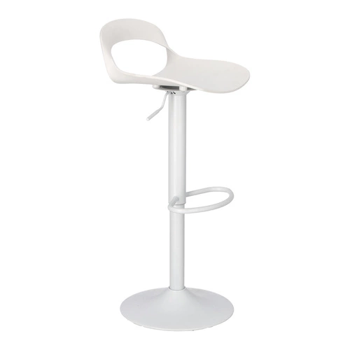 Hoker z oparciem regulowany Nest Simplet biały nowoczesny do kuchni wyspy lub baru