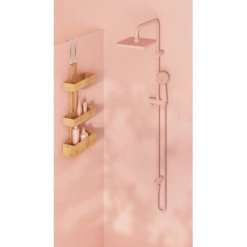 5five simply smart półka łazienkowa bambusowa na drzwi 3-poziomowa boho wisząca 75 cm