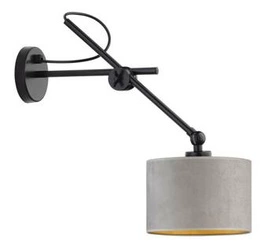 Kinkiet ścienny HAMILTON VELUR szary welurowy nowoczesny do sypialni i salonu Lysne