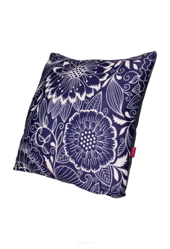 Poduszka dekoracyjna welurowa Calc granatowa antyalergiczna do salonu i sypialni