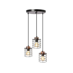 Lampa wisząca Glob czarny+złoty talerz 3x40W E27 klosz czarny