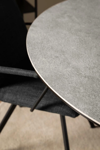 Stół do jadalni Heaven 120 cm szary ceramiczny blat czarne nogi nowoczesny Actona