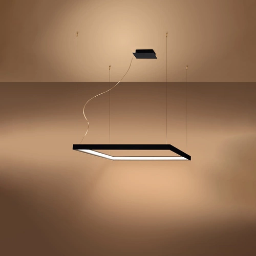 Żyrandol LED Nelya M czarny nowoczesny 80 cm do salonu i nad stół jadalny