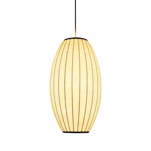 Lampa wisząca SILK BARREL biała 50 cm nowoczesna regulowana do salonu i jadalni