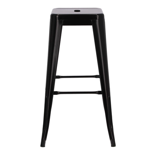 Hoker Paris 75 cm czarny metalowy bez oparcia do kuchni i wyspy inspirowany Tolix industrialny