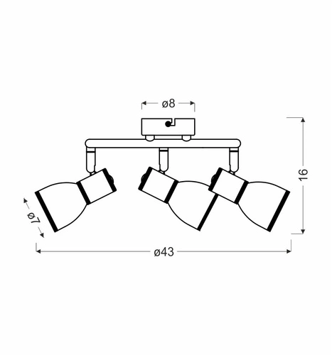 Lampa sufitowa Fido biała regulowana 3-punktowa nowoczesna do salonu i sypialni