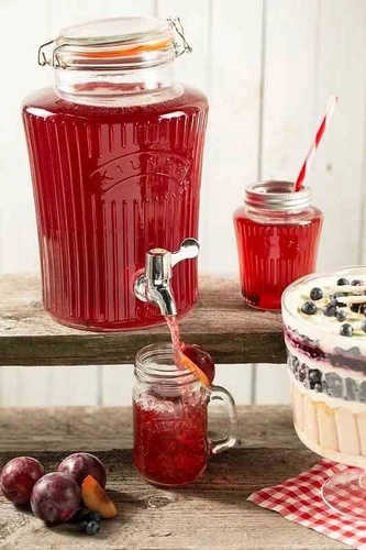 Szklany słój do napojów z kranikiem 5l Vintage KILNER na lemoniadę i garden party