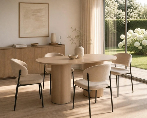 Stół Irmo do jadalni i salonu nowoczesny owalny cappucino 150x80 cm