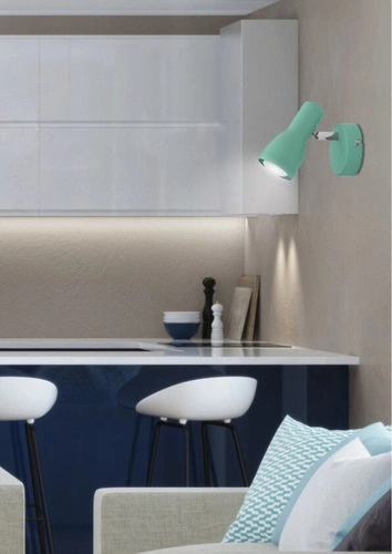 Nowoczesny kinkiet ścienny Picardo miętowy metalowy regulowany do sypialni i salonu CANDELLUX