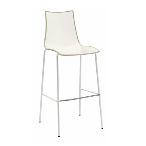 Hoker Zebra 65 cm beżowy nowoczesny z oparciem do kuchni i wyspy SCAB Design chrom