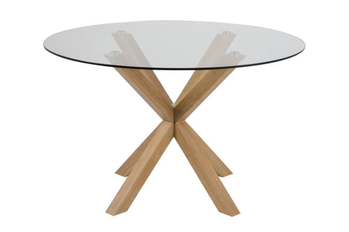 Stół okrągły szklany Heaven 120 cm do jadalni nowoczesny transparentny Actona