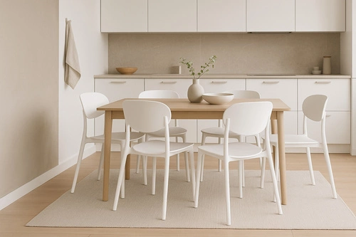 Krzesło Plasta białe do jadalni i ogrodu z polipropylenu, łatwe czyszczenie, sztaplowane 5five