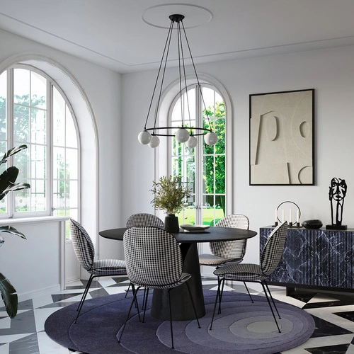 Żyrandol nowoczesny YOLI 5 czarny lampa sufitowa kula do salonu i jadalni 80 cm