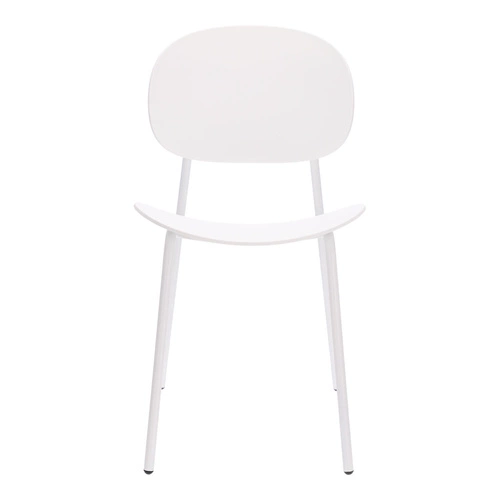 Krzesło do jadalni Nube Intesi białe z tworzywa i metalu łatwe czyszczenie styl nowoczesny